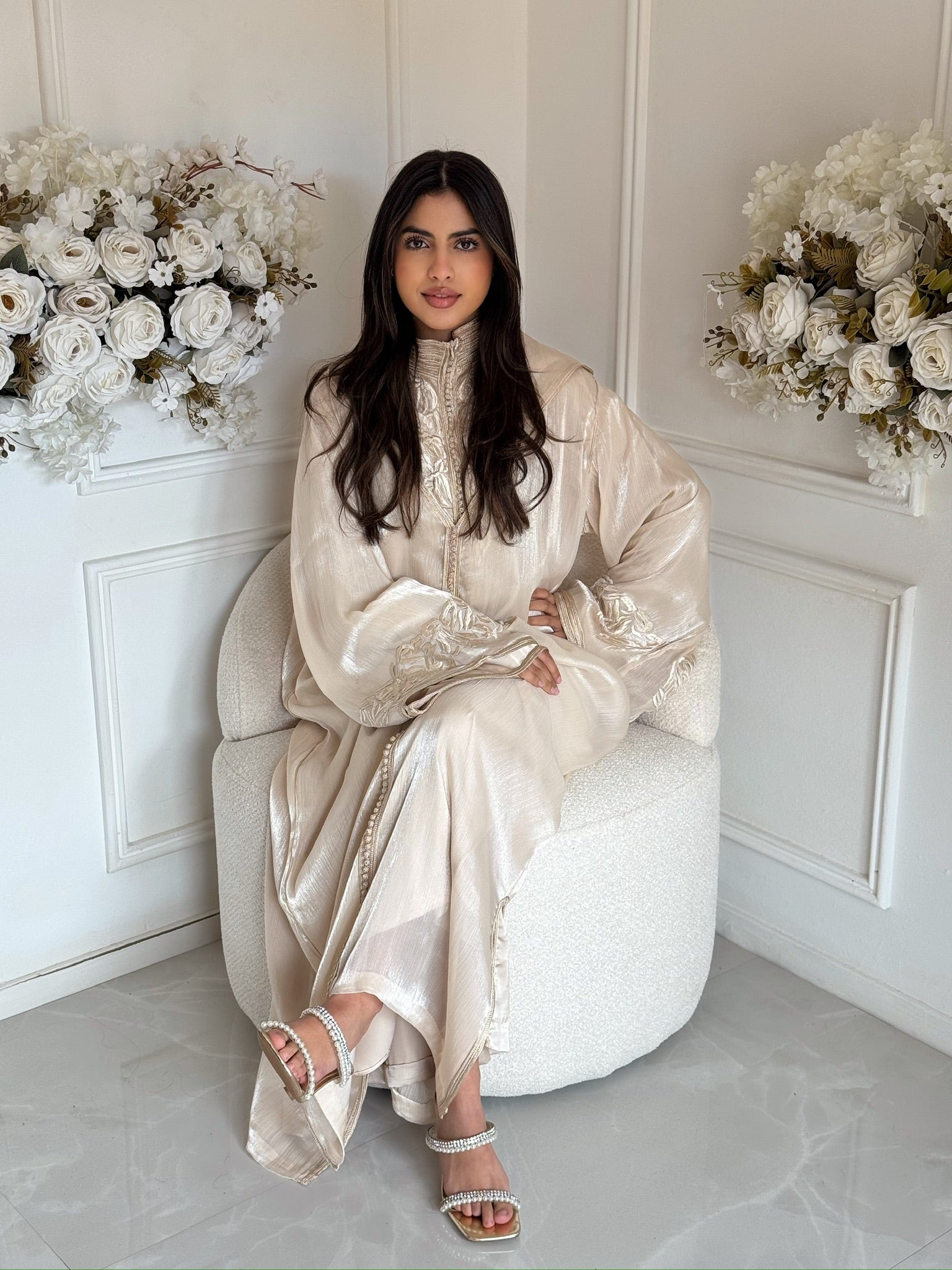 Luxury Moroccan jellaba styled for Ramadan and Eid