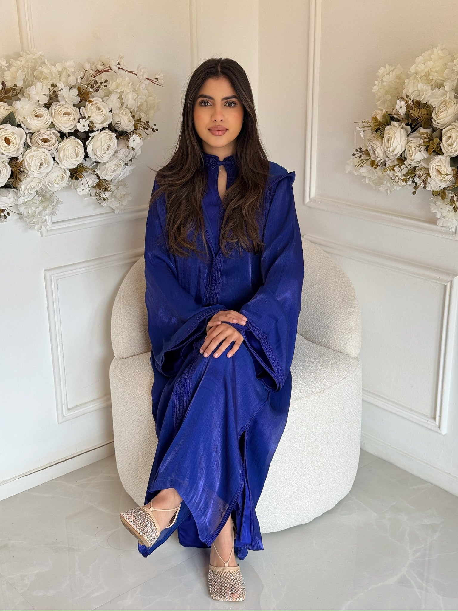 Lightweight organza jellaba for Eid and special occasions