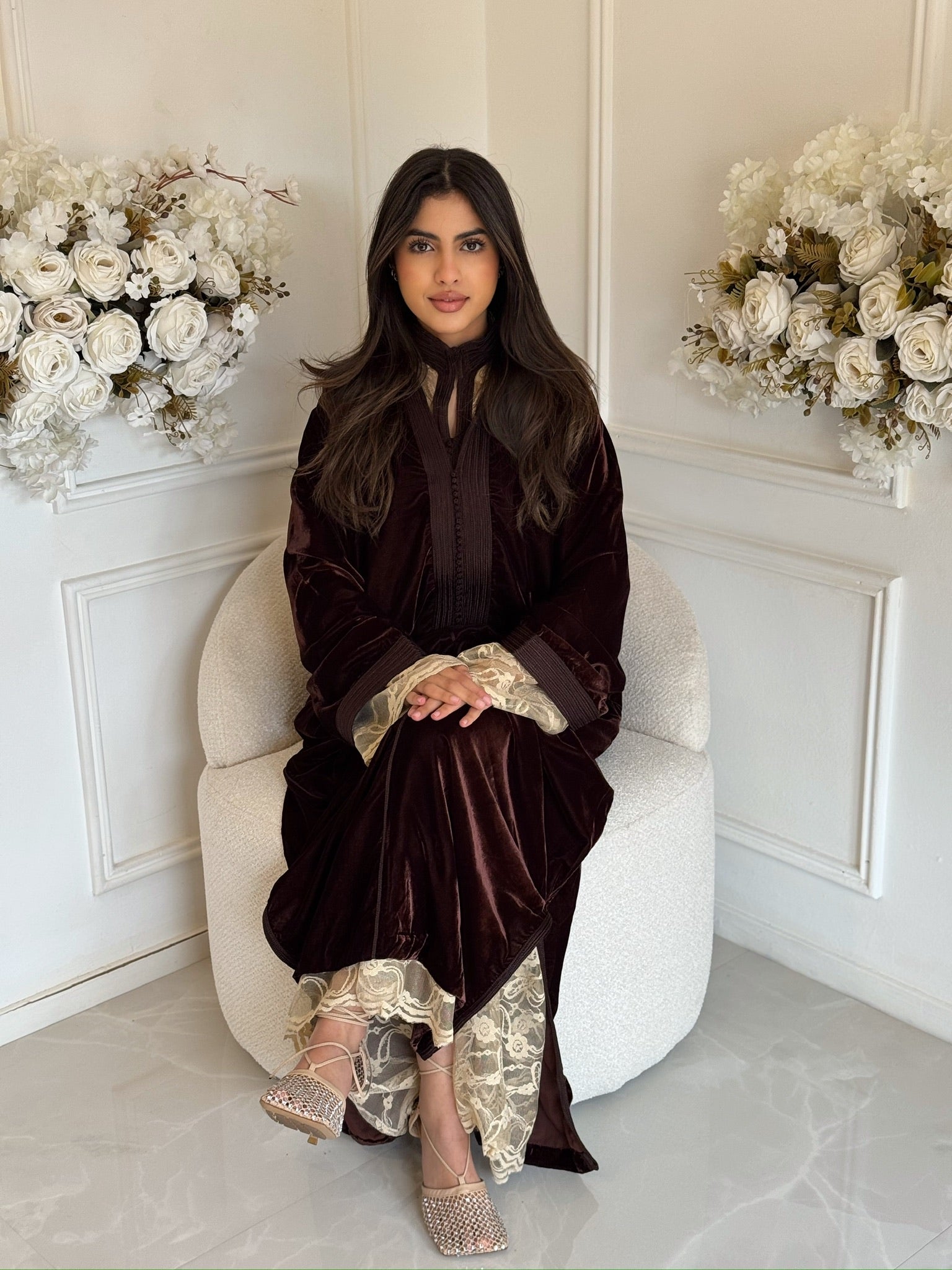 Velvet jellaba for women made of soft velvet