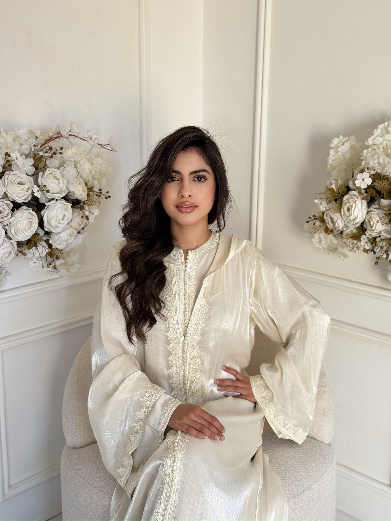 Elegant Moroccan jellaba inspired by caftan and takchita design for Ramadan