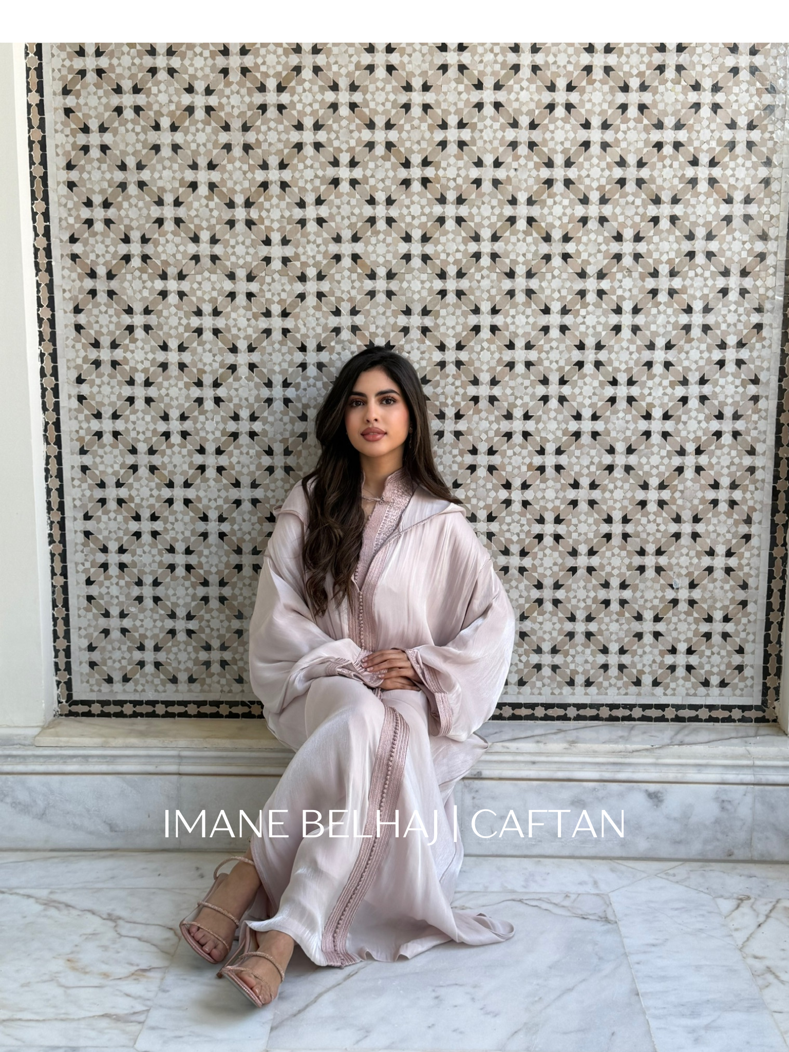 Luxury Moroccan jellaba Amira with flowing silhouette and refined details