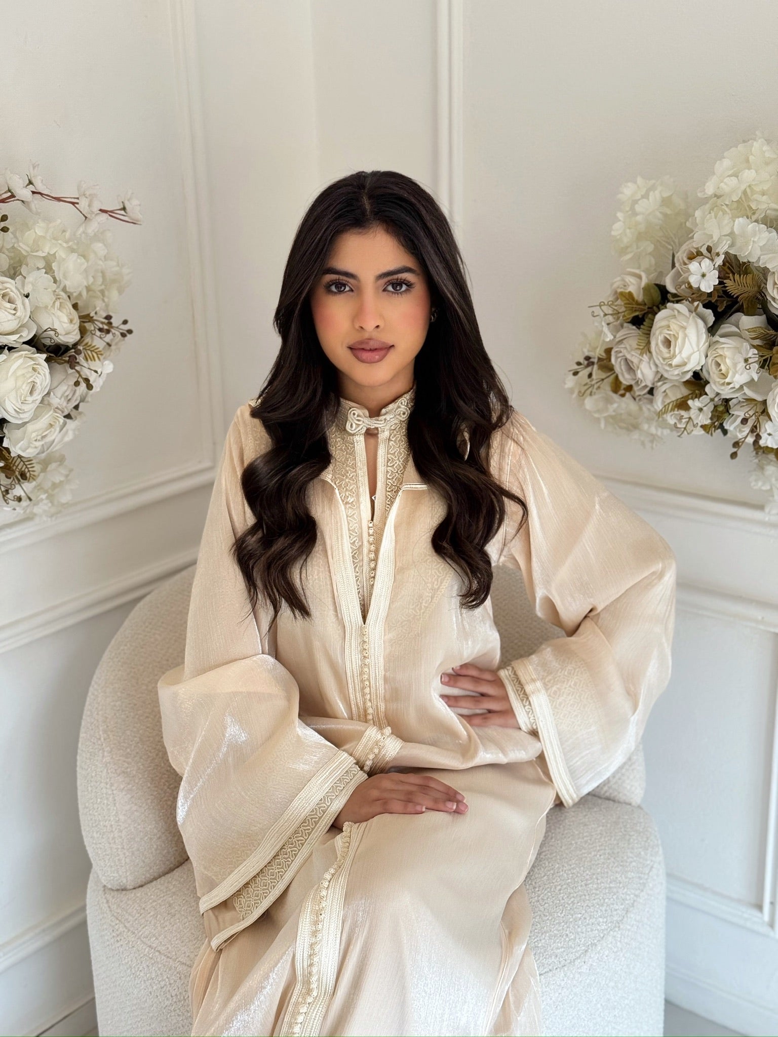 Elegant Eid jellaba for women with embroidery – Moroccan modest dress