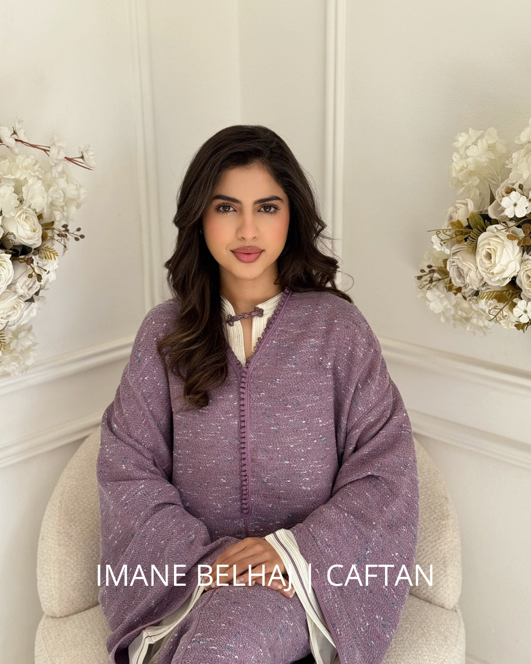 Moroccan tweed caftan Kaltoum two piece modest caftan inspired by traditional takchita